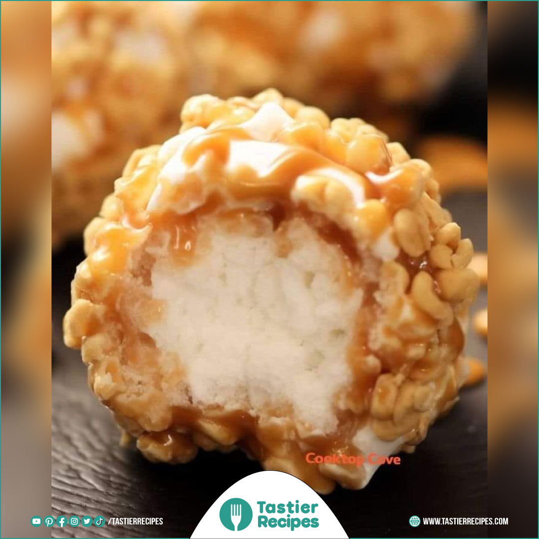 Delicious Caramel Marshmallow Rice Krispie Balls Recipe Tastier Recipes